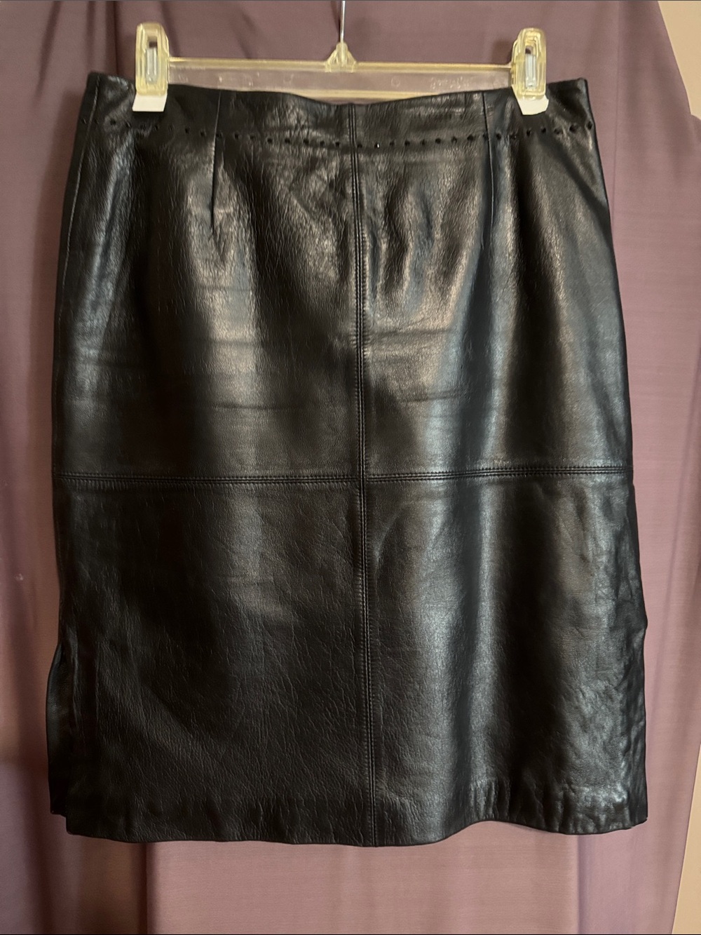 Black Leather Pencil Skirt - Women’s Sleek Leather Sheath